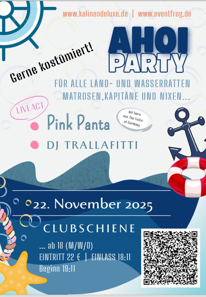 Party Ahoi am 22.11.25 um 19:11 Uhr in der Clubschiene in Münster